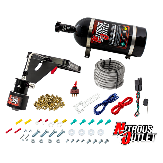 Nitrous Outlet 4500 Stinger 2 Dry Race System - Hard-line/.178 Trashcan Solenoid Nitrous Solenoid/Deep Break Solenoid Bracket/Solenoids Mount Upside Down - (50-600 HP)(12lb Bottle)