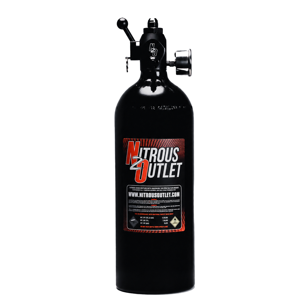 Nitrous Outlet 5lb PowerFlow Max Race Ready Nitrous Bottle - .512 ID Ball Valve