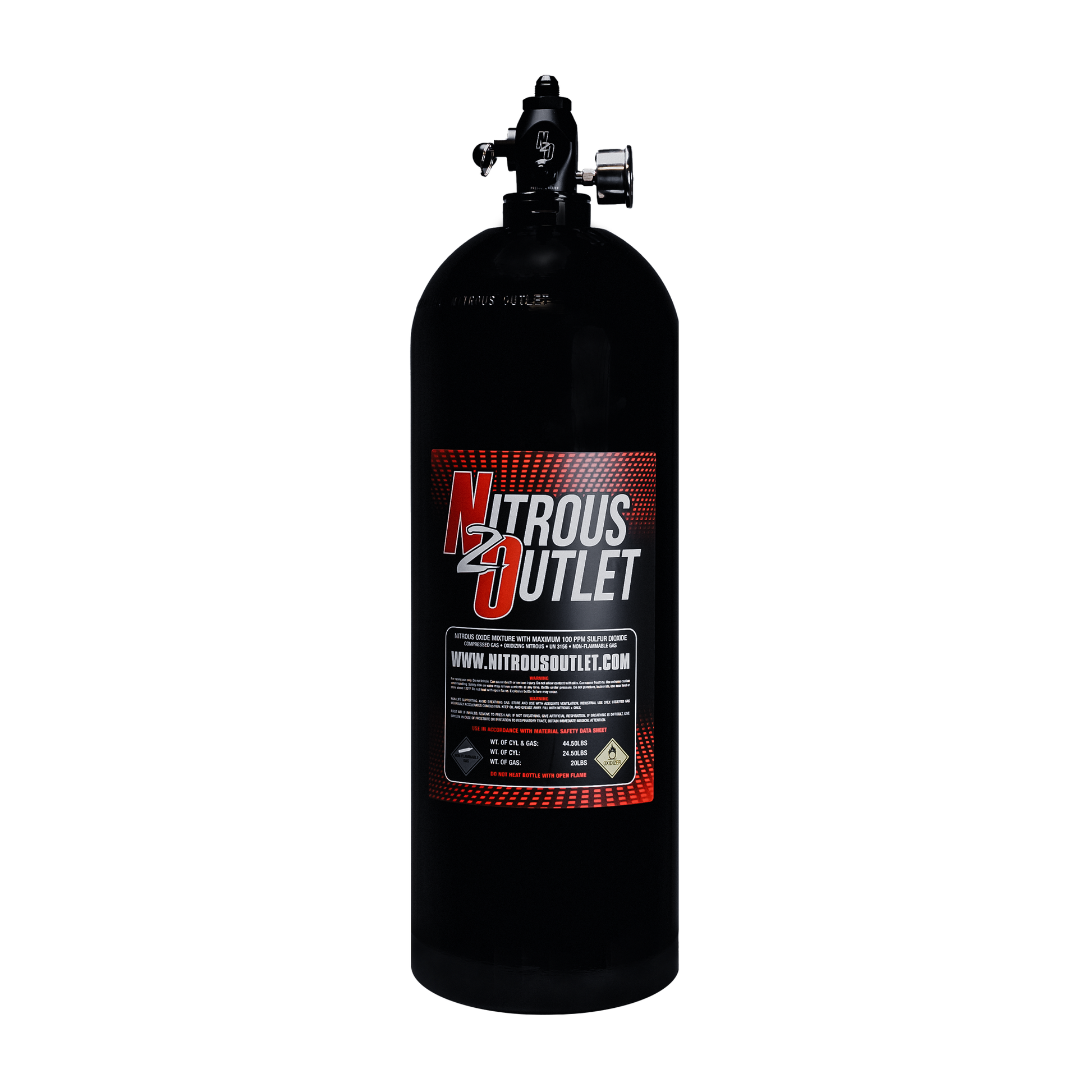 Nitrous Outlet 20lb PowerFlow Max Race Ready Nitrous Bottle - .512 ID Ball Valve