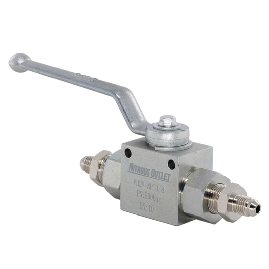 Nitrous Outlet Stainless Steel Inline Shut Off Ball Valve â€“ 7,250 PSI / 4AN Fittings