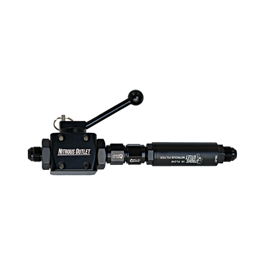 Nitrous Outlet PowerFlow Max 8AN High Flow Inline Billet Ball Valve & Filter – .512" ID