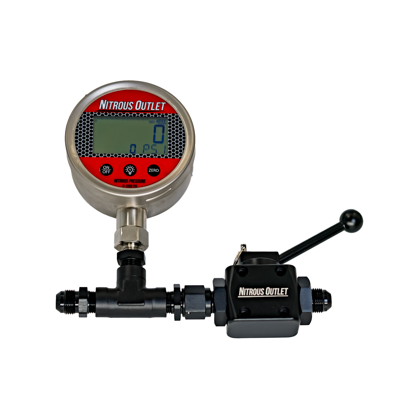 Nitrous Outlet PowerFlow Max 6AN High Flow Inline Billet Ball Valve & Gauge – .512" ID