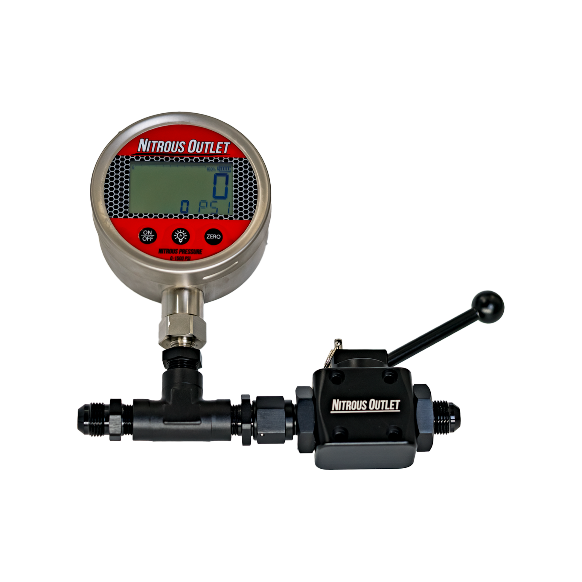 Nitrous Outlet PowerFlow Max 6AN High Flow Inline Billet Ball Valve & Gauge – .512" ID