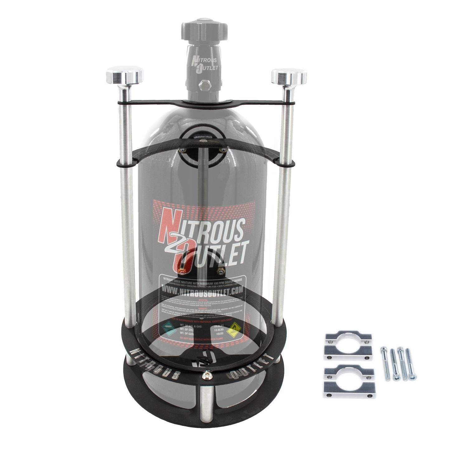 Nitrous Outlet Race-Light Single 10lb Bottle Bracket with Roll Bar Mount - 1-5/8" Bar