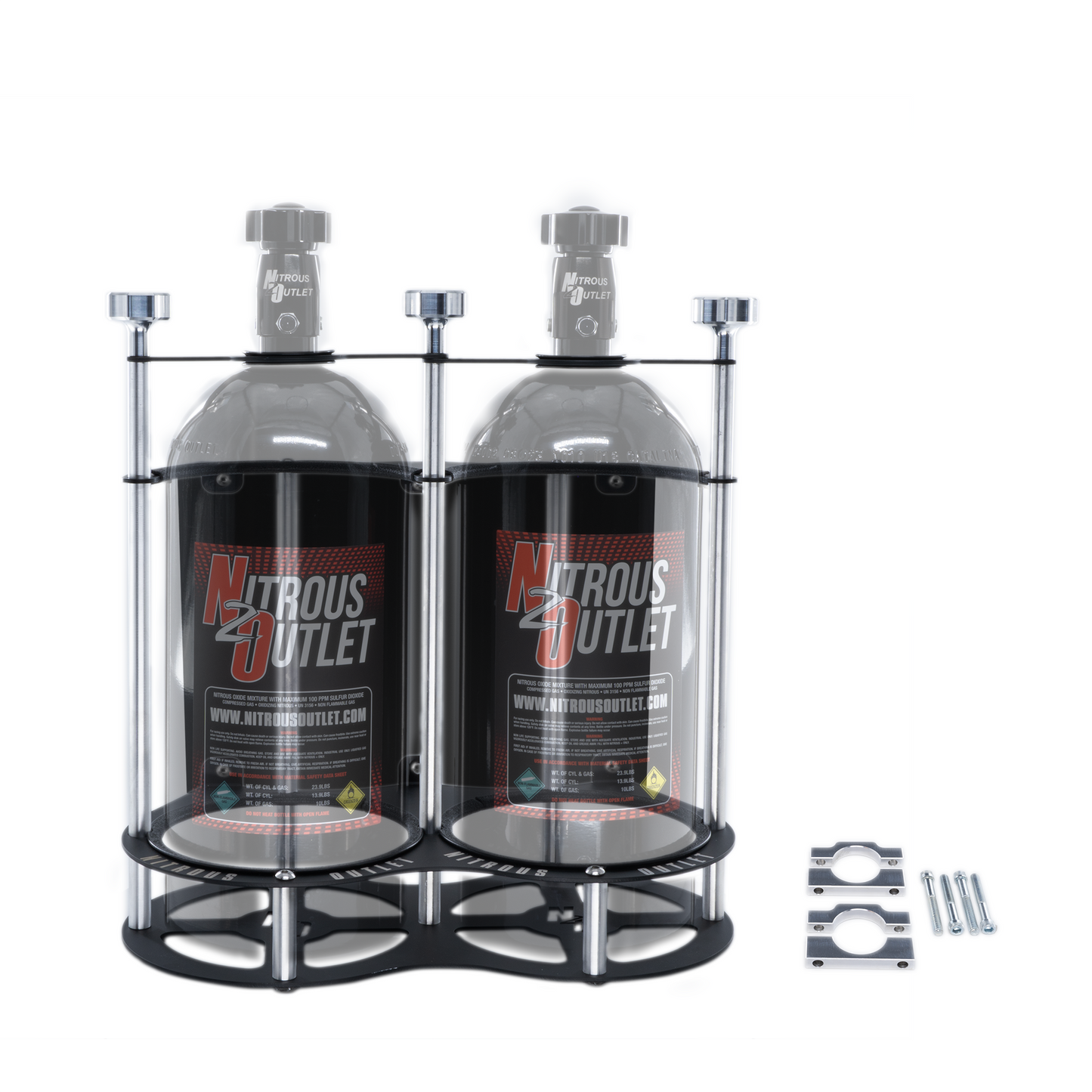 Nitrous Outlet Race-Light Dual 10lb Bottle Bracket with Roll Bar Mount - 1-3/4" Bar