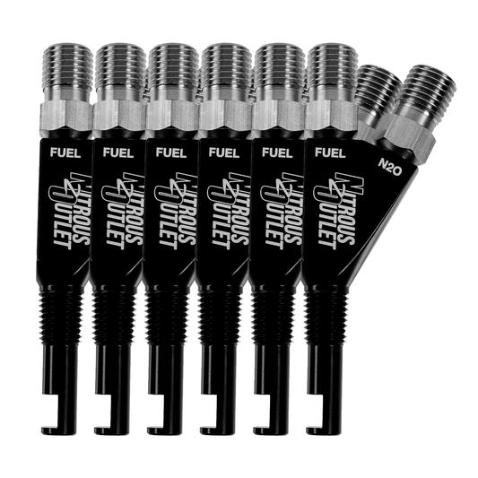 Nitrous Outlet 1/16" NPT Wet Nitrous Nozzle - 6 Pack/90 Degree Discharge/Aluminum