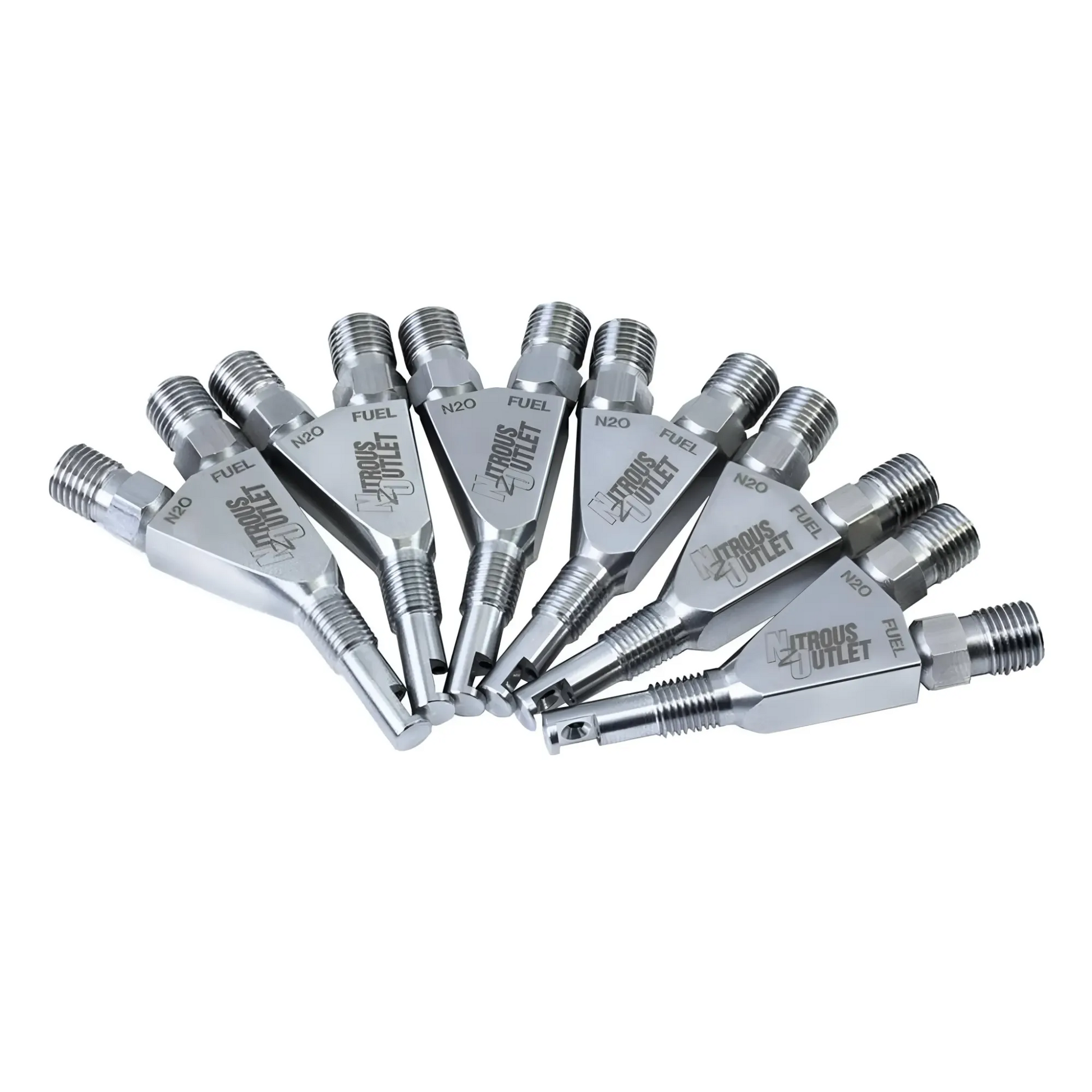 Nitrous Outlet 1/16" NPT Wet Nitrous Nozzle - 6 Pack/90 Degree Discharge/Stainless