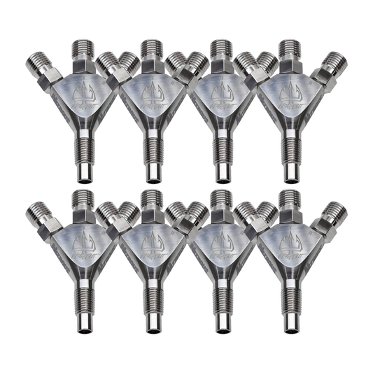 Nitrous Outlet Trident Ti 1/16" NPT Three Stage Dry Nitrous Nozzle - 8 Pack/Straight Discharge/Titanium