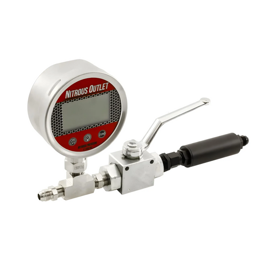 Nitrous Outlet Digital Inline Nitrous Pressure Gauge - 6AN Shut Off Valve/Nitrous Filter