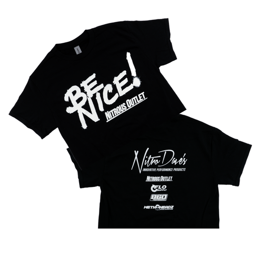 Nitrous Outlet Be Nice T-Shirt - Medium/Black/Glow-N-Dark