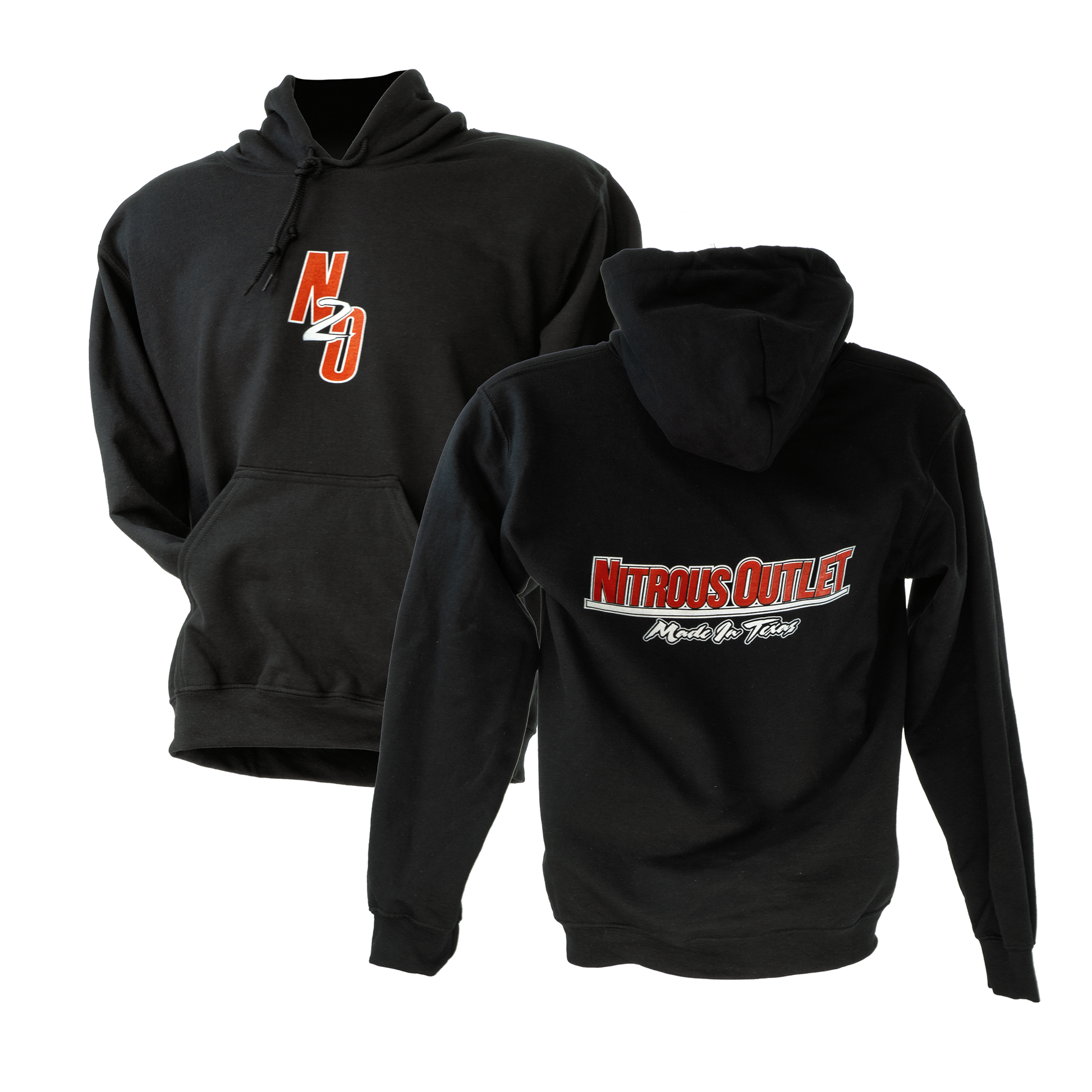 Nitrous Outlet Black Hoodie - Red Logo - 2X-Large