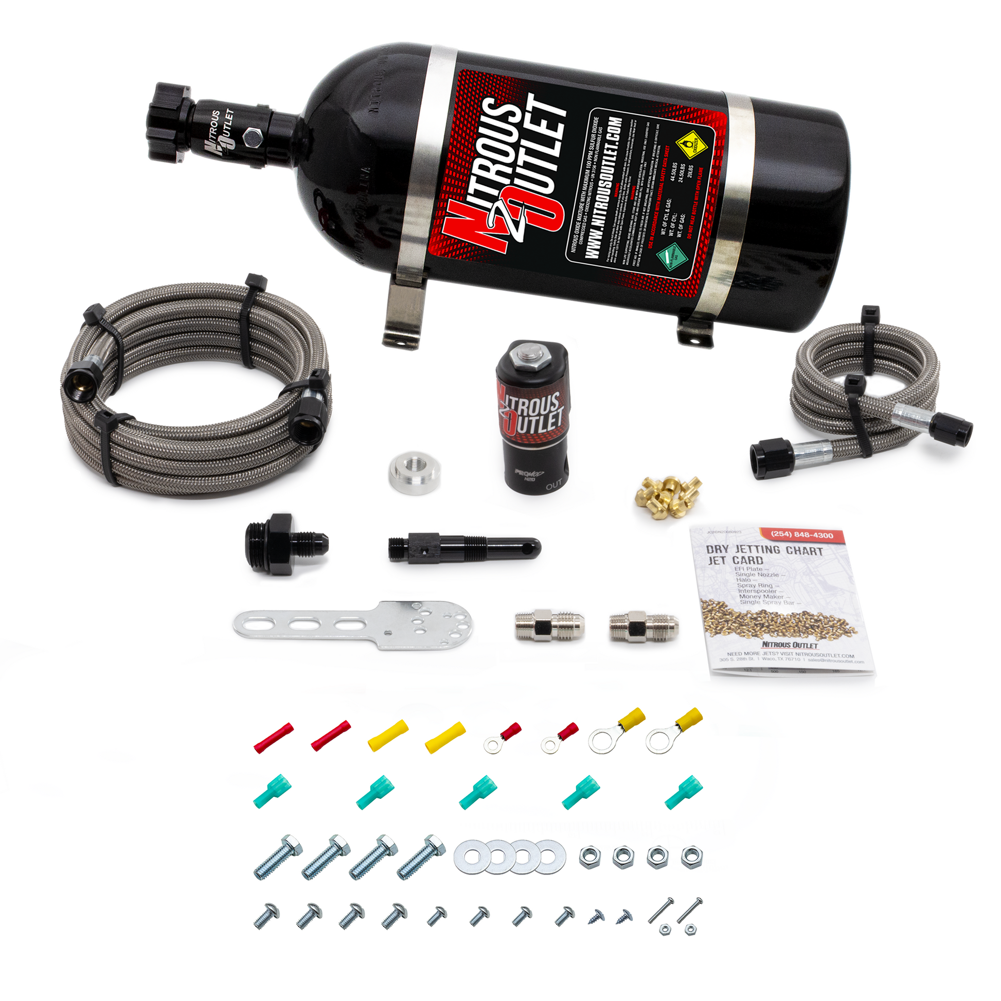 Nitrous Outlet Dry Single Nozzle Boost-N-Juice System (35-200 HP)(10lb Bottle)