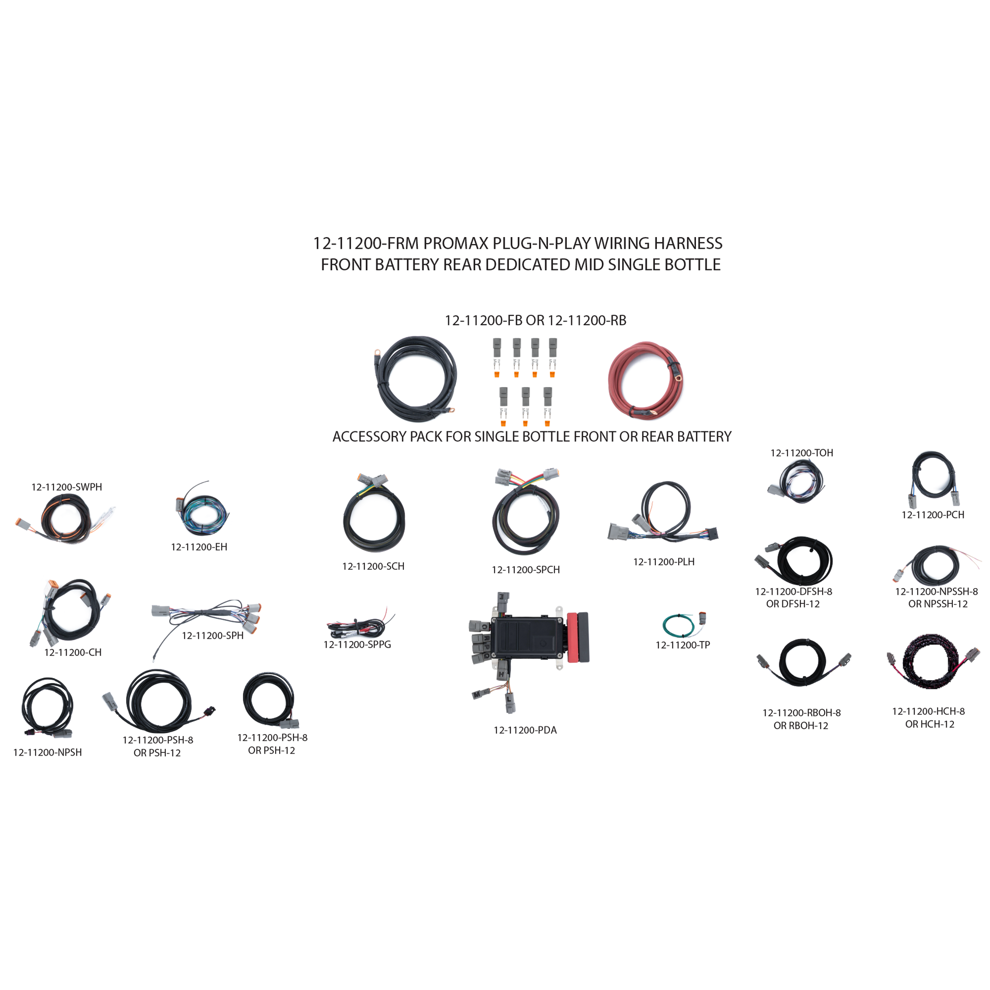 ProMax Plug-N-Play Wiring Harness - Battery Front â€“ Dedicated Rear â€“ Mid Bottle Location