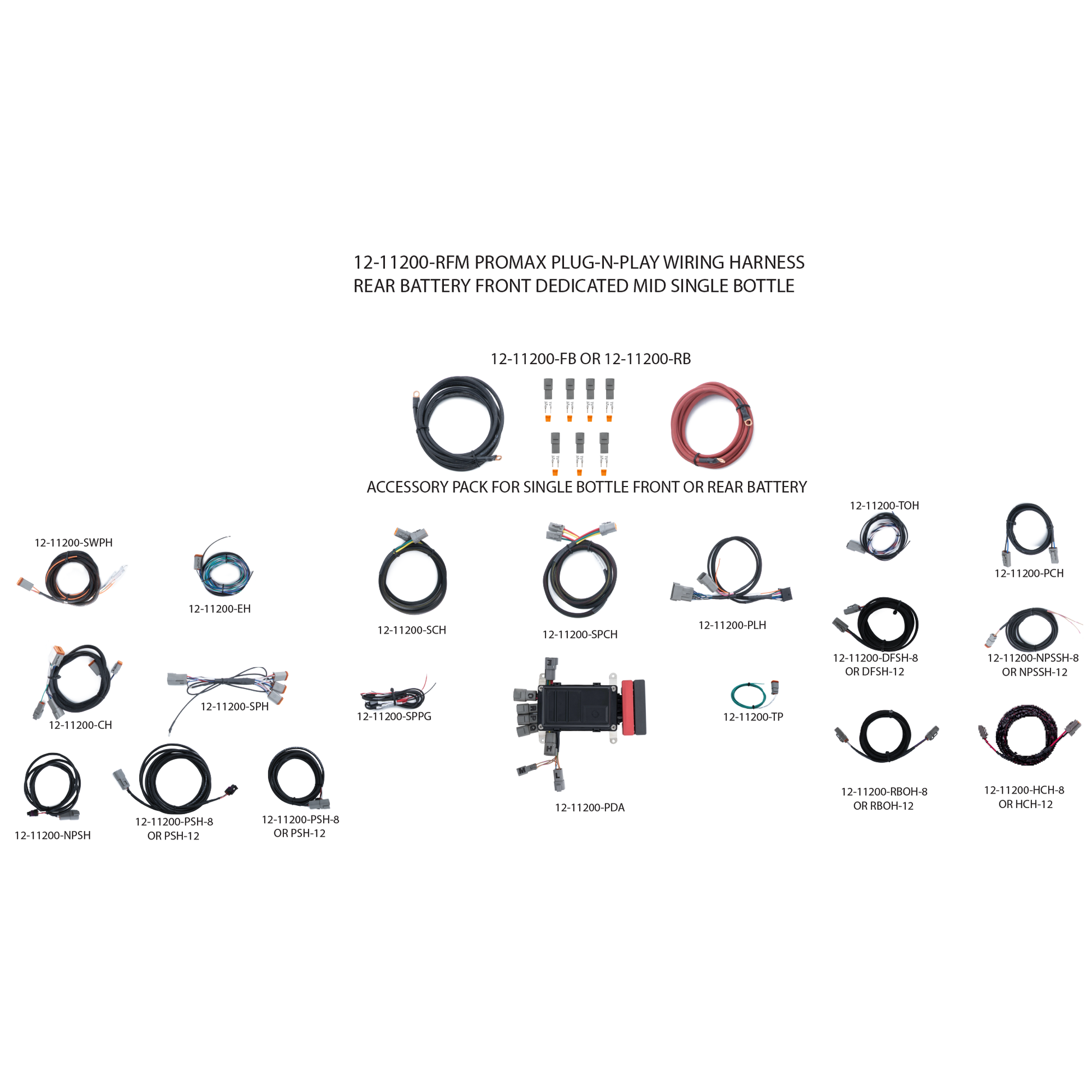 ProMax Plug-N-Play Wiring Harness - Battery Rear â€“ Dedicated Front â€“ Mid Bottle Location