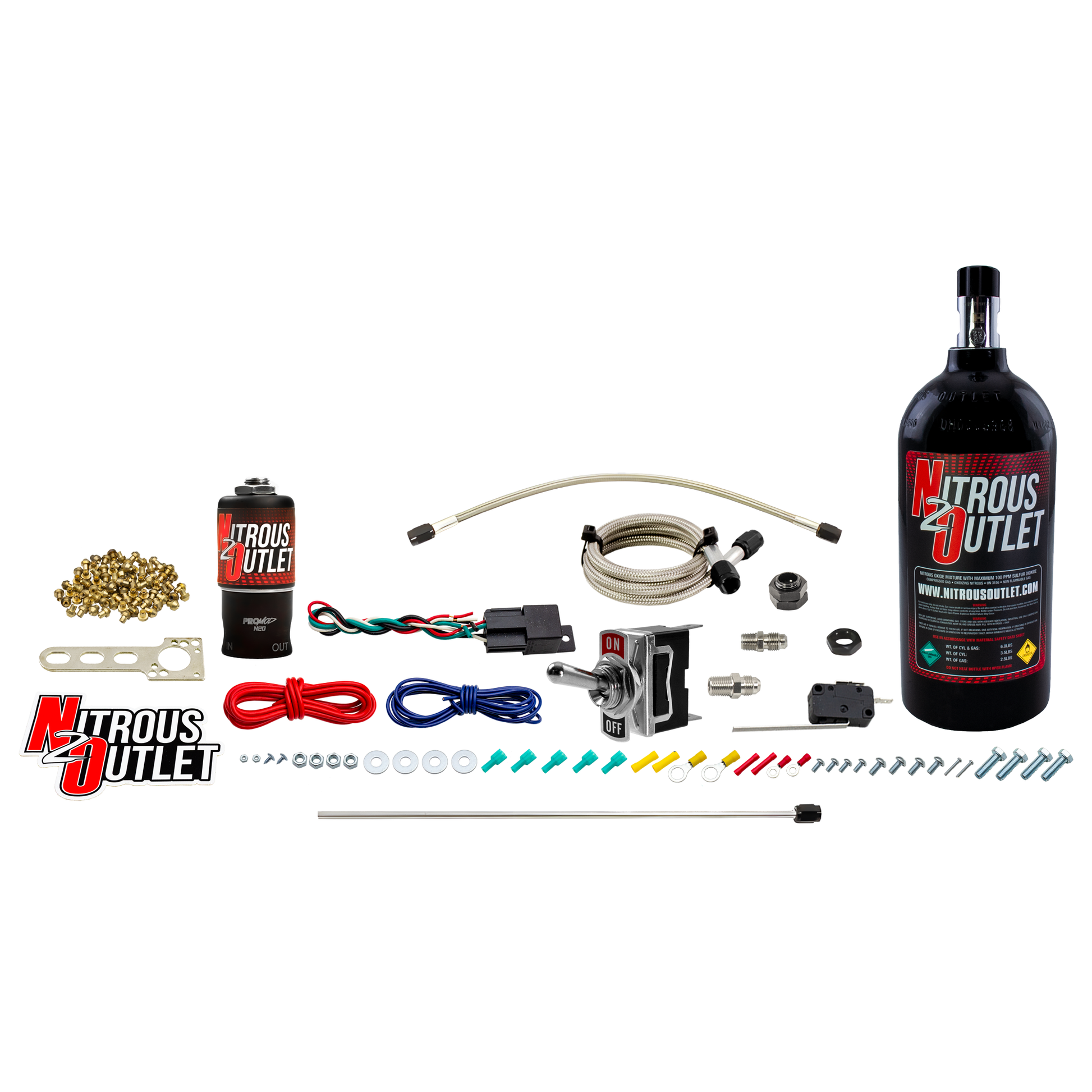 Nitrous Outlet Powersports Dry Single Discharge Hard-Line System (10,15,20,25,30 HP)(No Bottle)