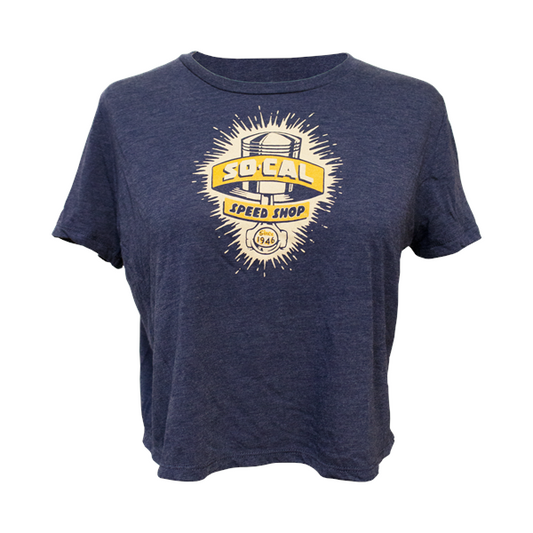 Power Piston Crop Top Heather Blue