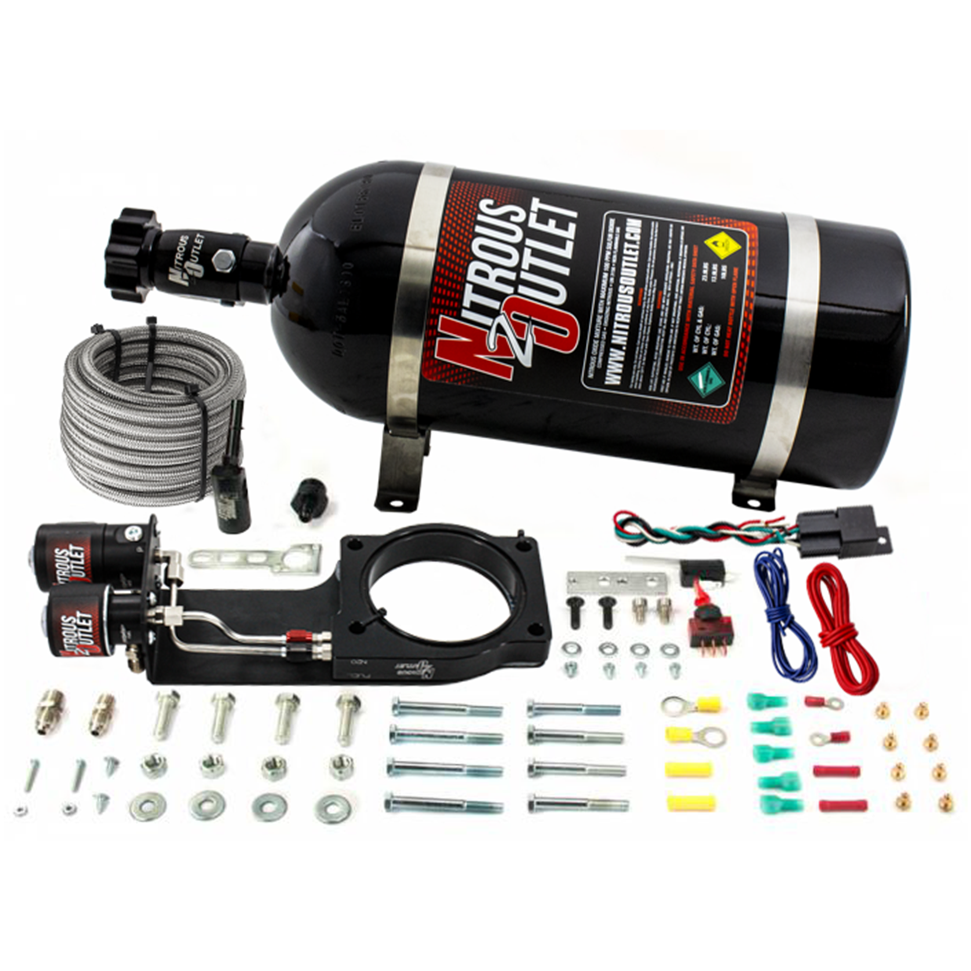 Nitrous Outlet GM 2014-2019 LT1 Corvette Hard-line Plate System - Gas/E85 (5-55psi)(50-200HP)(12lb Bottle)