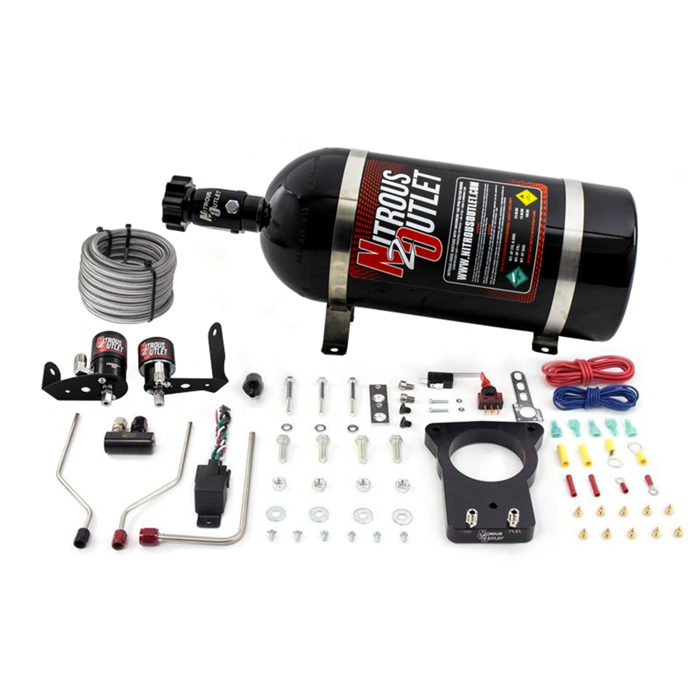 Nitrous Outlet Cadillac 78mm 2004-2005 CTS-V Hard-line Plate System - Gas/E85 (5-55psi)(50-200HP)(12lb Bottle)