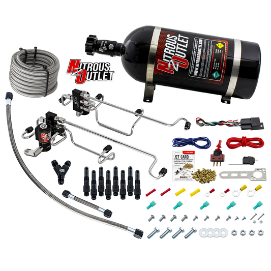 Nitrous Outlet 8 Cylinder Direct Port System - Kong Gen3 LSA/LS9 Billet Supercharger Lid (100-300HP)(12lb Bottle)