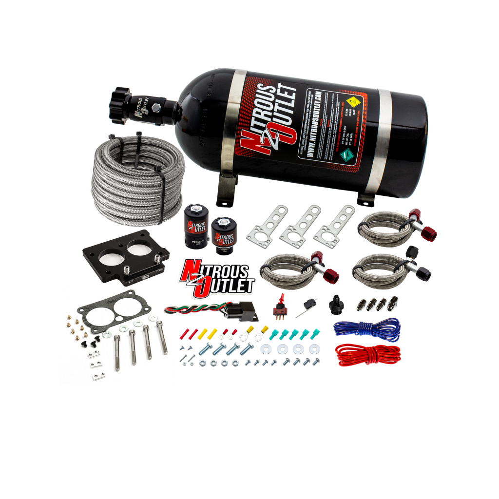 Nitrous Outlet GM 58mm LT1/TPI Plate System - Gas/E85 (5-55psi)(50-200HP)(15lb Bottle)