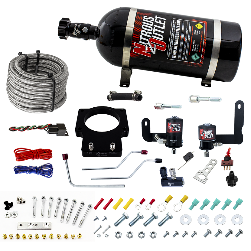 Nitrous Outlet GM 90mm Fast Intake 1997-2004 Corvette Hard-line Plate System - Gas/E85 (5-55psi)(50-200HP)(12lb Bottle)