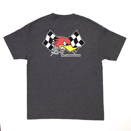 Mr. Horsepower Checkered Flag Heather Gray T-Shirt