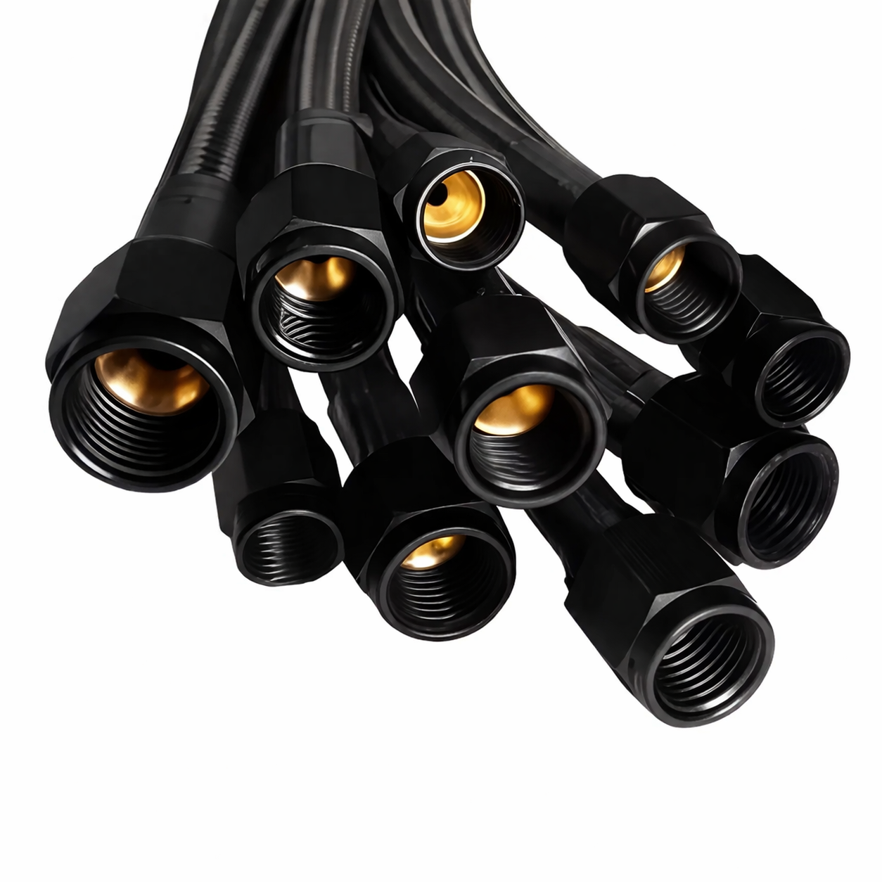 Nitrous Outlet 36" 4AN-3AN Race Stainless Braided Hose (Black B-Nuts)