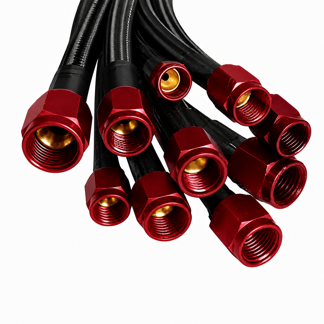 Nitrous Outlet 24" 4AN-3AN Race Stainless Braided Hose (Red B-Nuts)
