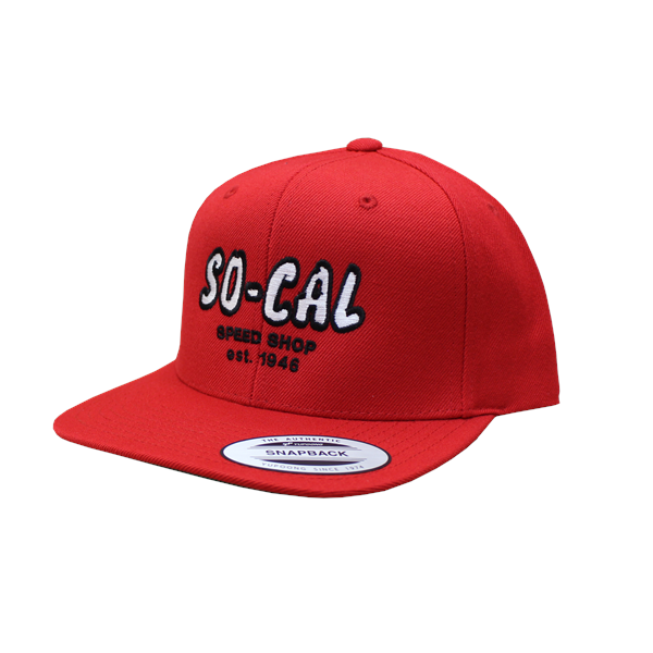 Script Style Cap Classic Snap Back Script Hat w/ Embroidered White Script – So-Cal Speed ...